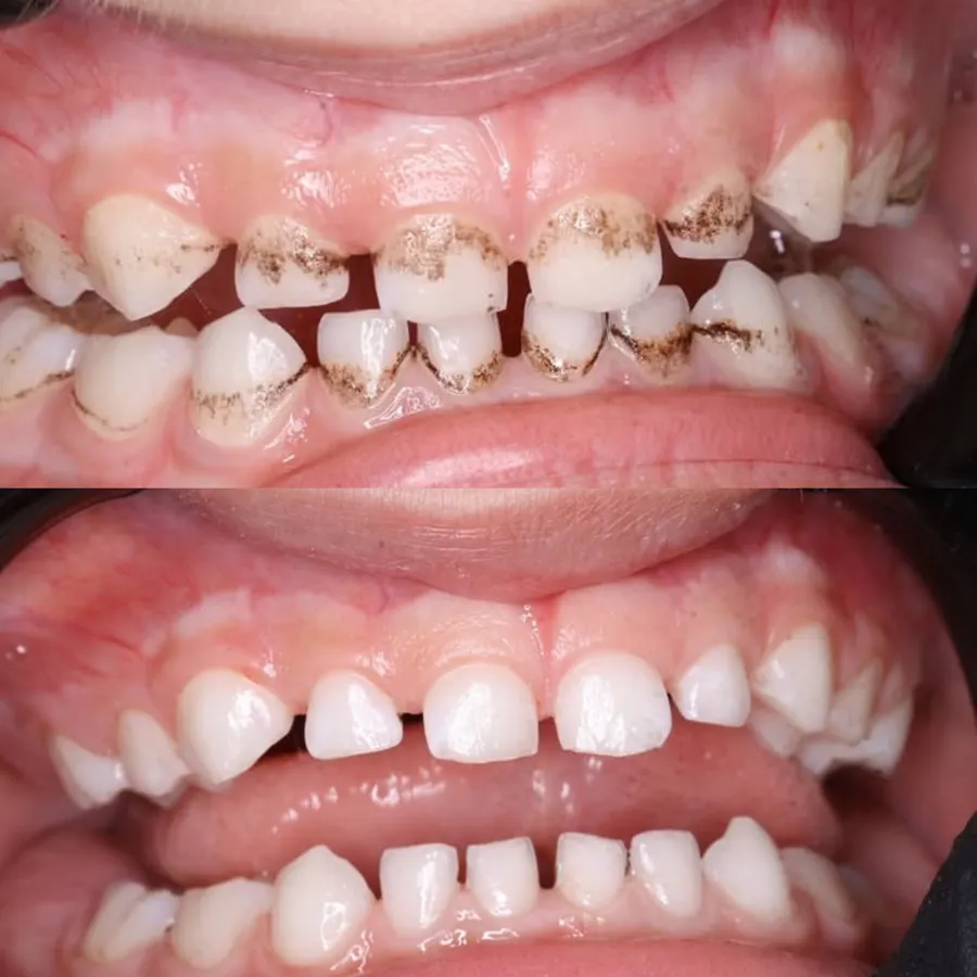 White, healthy, shiny kids' teeth